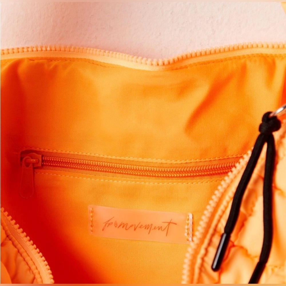 🍊 NWT! | FP Movement by Free People | Quilted Carryall Tote Bag Neon Clementine - Picture 15 of 16